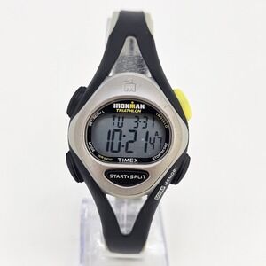 Timex Ironman 892 Watch Women 34MM Day Date Black Tan Plastic Bands NEWBattery